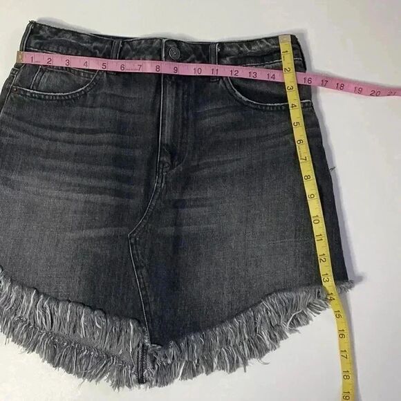 We The Free People Bailey Mini Skirt Frayed Denim - Picture 3 of 7